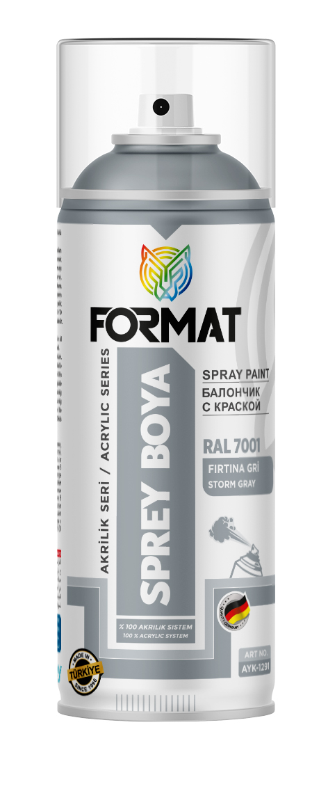 FORMAT RAL 7001 FIRTINA GRI SPREY BOYA 400 ML